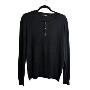 NAADAM Silk Cashmere Waffle Knit Henley Sweater XL